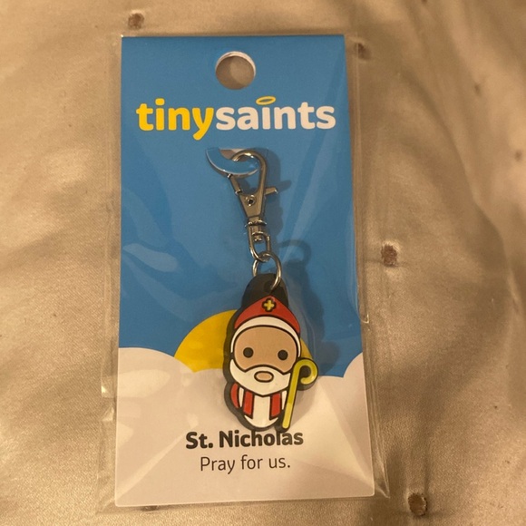 Brand New Tiny Saints St. Nicholas Key Chain/Backpack Charm - Picture 3 of 4